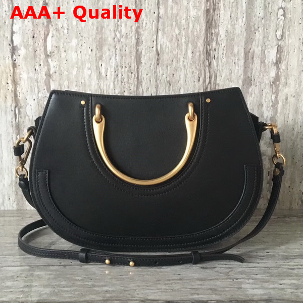 Chloe Medium Pixie Bag in Black Suede and Smooth Calfskin Replica
