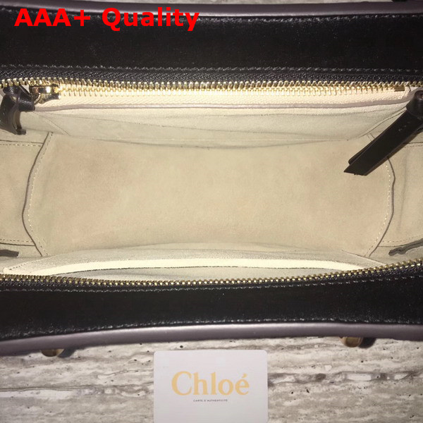 Chloe Medium Pixie Bag in Black Suede and Smooth Calfskin Replica