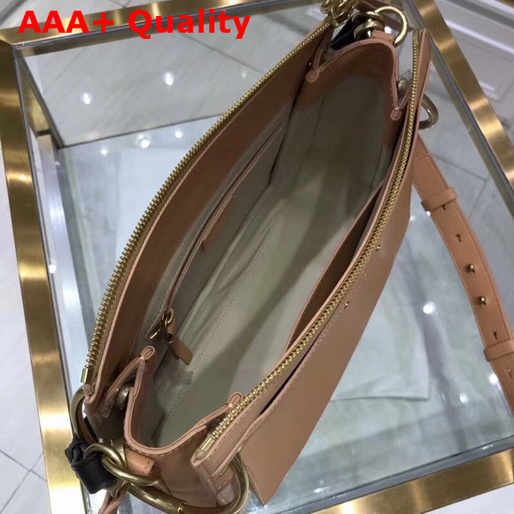Chloe Medium Roy Bag in Blush Pink Suede and Smooth Calfskin Replica
