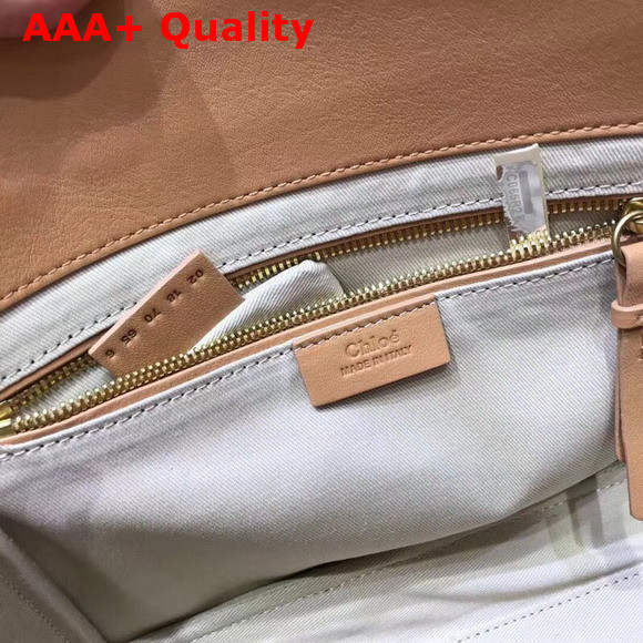 Chloe Medium Roy Bag in Blush Pink Suede and Smooth Calfskin Replica