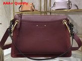 Chloe Medium Roy Bag in Burgundy Suede and Smooth Calfskin Replica