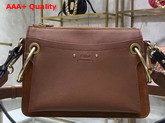 Chloe Medium Roy Bag in Tan Suede and Smooth Calfskin Replica
