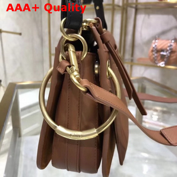Chloe Medium Roy Bag in Tan Suede and Smooth Calfskin Replica