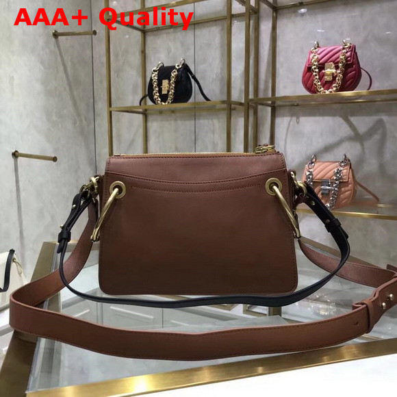 Chloe Medium Roy Bag in Tan Suede and Smooth Calfskin Replica
