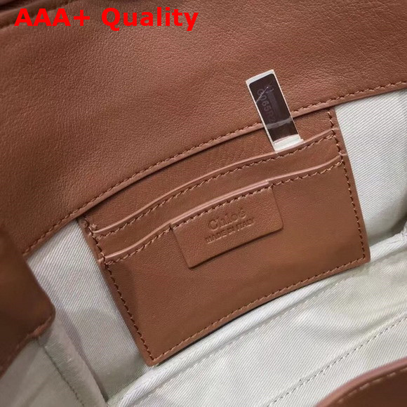 Chloe Medium Roy Bag in Tan Suede and Smooth Calfskin Replica