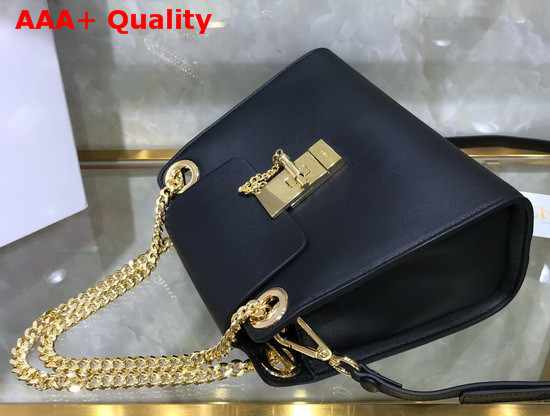 Chloe Mini Annie Shoulder Bag in Black Shiny Calfskin Replica