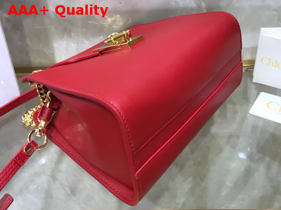 Chloe Mini Annie Shoulder Bag in Red Shiny Calfskin Replica