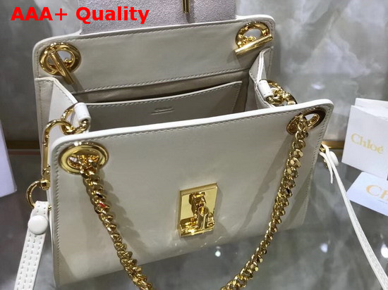Chloe Mini Annie Shoulder Bag in White Shiny Calfskin Replica