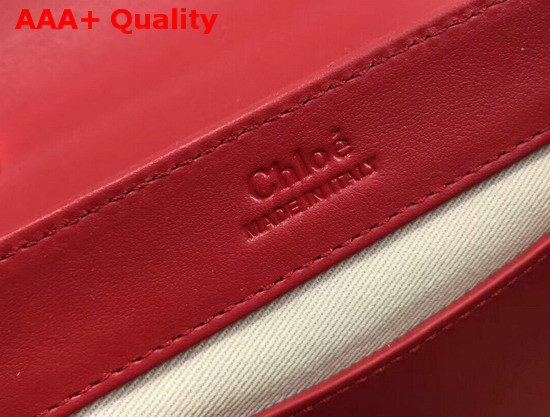 Chloe Mini Chloe C Bag in Shiny and Suede Calfskin Plaid Red Replica