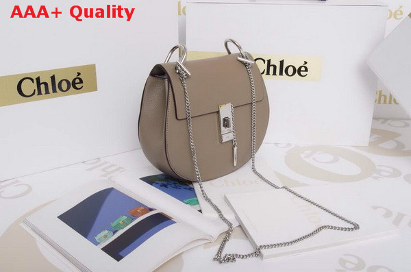 Chloe Mini Drew Bag in Grey Grained Calfskin Replica