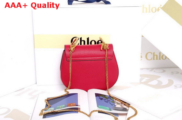 Chloe Mini Drew Bag in Red Grained Calfskin Replica