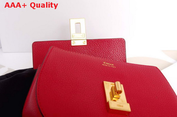 Chloe Mini Drew Bag in Red Grained Calfskin Replica