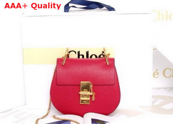 Chloe Mini Drew Bag in Red Grained Calfskin Replica