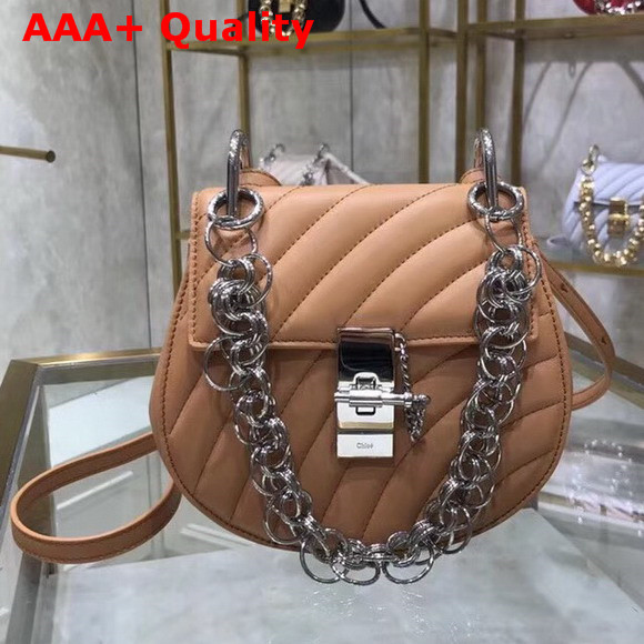 Chloe Mini Drew Bijou Bag in Beige Quilted Smooth Calfskin Replica
