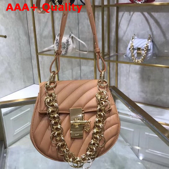 Chloe Mini Drew Bijou Bag in Beige Quilted Smooth Calfskin Replica