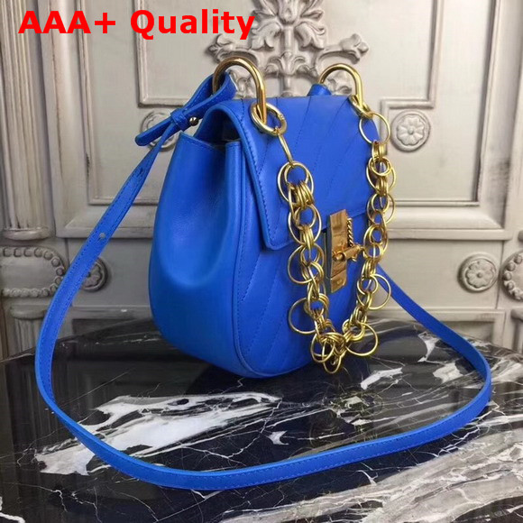 Chloe Mini Drew Bijou Bag in Blue Quilted Smooth Calfskin Replica