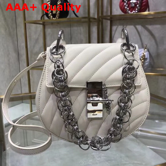 Chloe Mini Drew Bijou Bag in Natural White Quilted Smooth Calfskin Replica