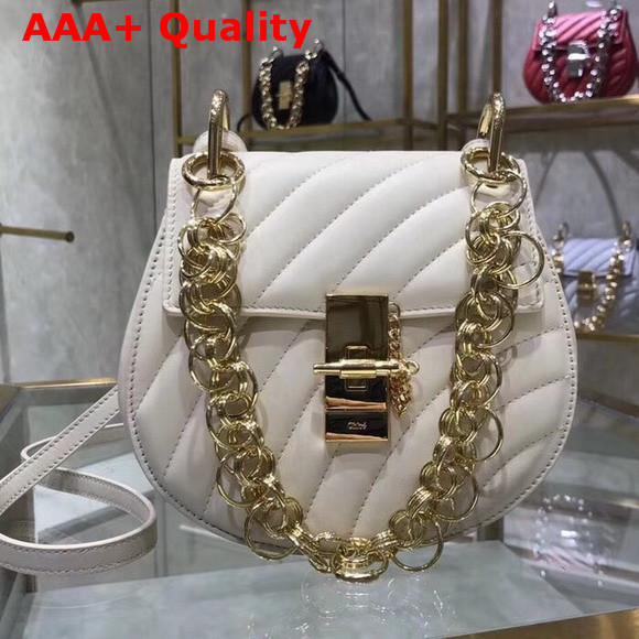 Chloe Mini Drew Bijou Bag in Natural White Quilted Smooth Calfskin Replica