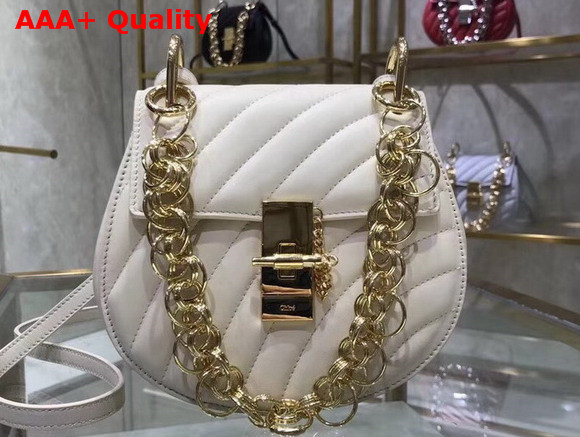 Chloe Mini Drew Bijou Bag in Natural White Quilted Smooth Calfskin Replica