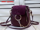 Chloe Mini Faye Backpack in Bordeaux Smooth and Suede Calfskin Replica