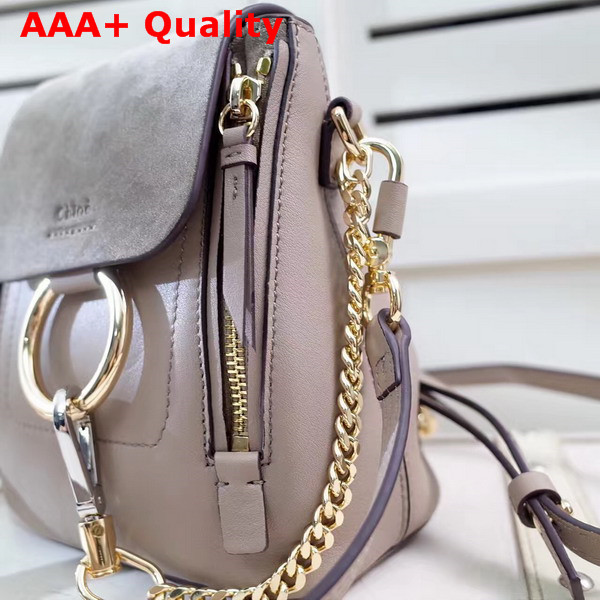 Chloe Mini Faye Backpack in Motty Grey Smooth and Suede Calfskin Replica