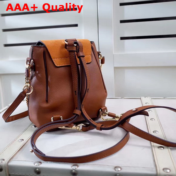 Chloe Mini Faye Backpack in Tan Smooth and Suede Calfskin Replica