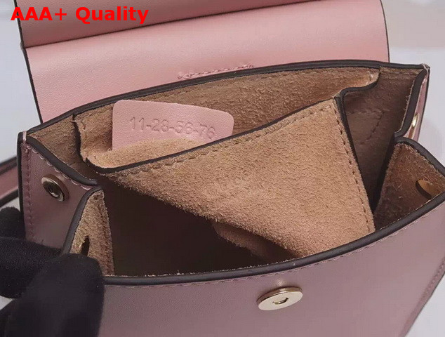 Chloe Mini Faye Bag Pink Suede Leather with Smooth Calf Leather Replica