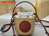 Chloe Mini Horse Medal Basket in Natural Fibers Sepia Brown Replica