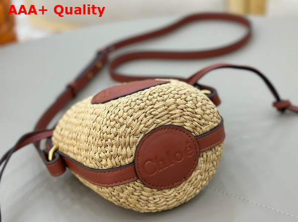 Chloe Mini Horse Medal Basket in Natural Fibers Sepia Brown Replica