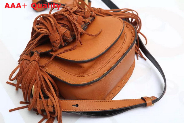 Chloe Mini Hudson Bag In Smooth Calfskin With Multi Tassels Caramel Replica