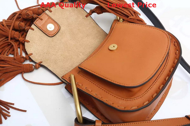Chloe Mini Hudson Bag In Smooth Calfskin With Multi Tassels Caramel Replica
