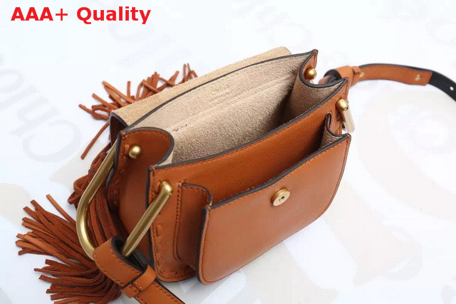Chloe Mini Hudson Bag In Smooth Calfskin With Multi Tassels Caramel Replica