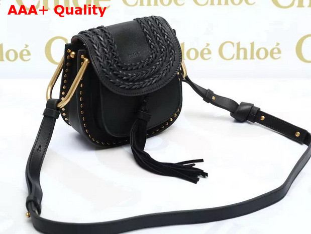 Chloe Mini Hudson Bag In Smooth Calfskin With Suede Calfskin Tassel Black Replica