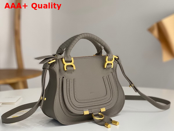 Chloe Mini Marcie Bag in Cashmere Grey Grained Leather Replica