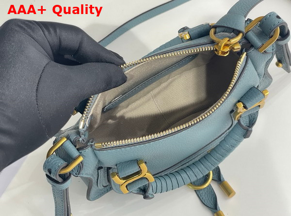 Chloe Mini Marcie Bag in Cloudy Blue Grained Leather Replica