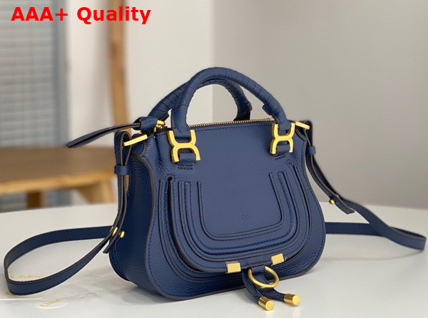 Chloe Mini Marcie Bag in Navy Grained Leather Replica