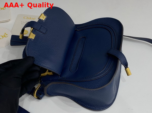Chloe Mini Marcie Bag in Navy Grained Leather Replica