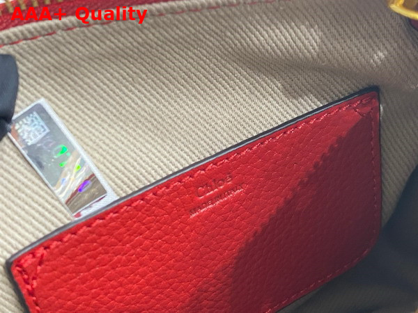 Chloe Mini Marcie Bag in Red Grained Leather Replica
