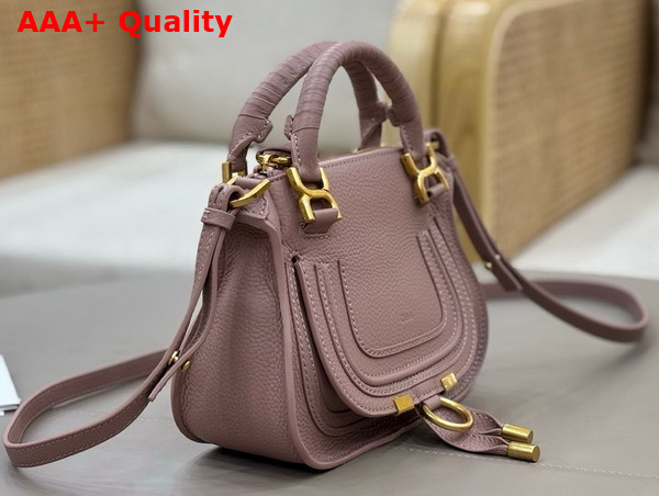 Chloe Mini Marcie Bag in Woodrose Grained Leather Replica