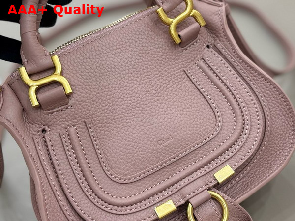 Chloe Mini Marcie Bag in Woodrose Grained Leather Replica