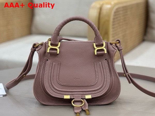 Chloe Mini Marcie Bag in Woodrose Grained Leather Replica