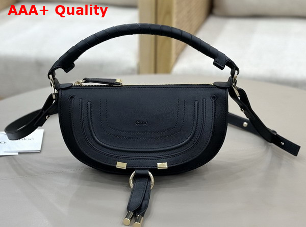 Chloe Mini Marcie Shoulder Bag in Black Soft Leather Replica