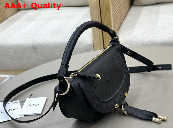 Chloe Mini Marcie Shoulder Bag in Black Soft Leather Replica