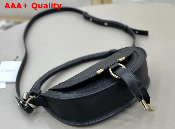 Chloe Mini Marcie Shoulder Bag in Black Soft Leather Replica