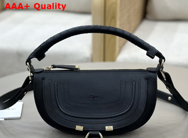 Chloe Mini Marcie Shoulder Bag in Black Soft Leather Replica