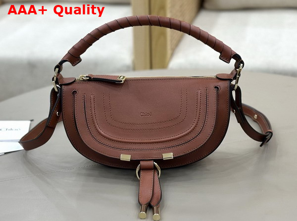 Chloe Mini Marcie Shoulder Bag in Clay Brown Soft Leather Replica