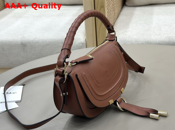 Chloe Mini Marcie Shoulder Bag in Clay Brown Soft Leather Replica