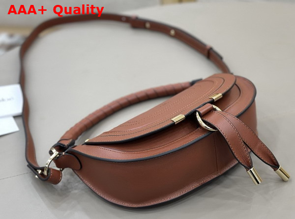 Chloe Mini Marcie Shoulder Bag in Clay Brown Soft Leather Replica