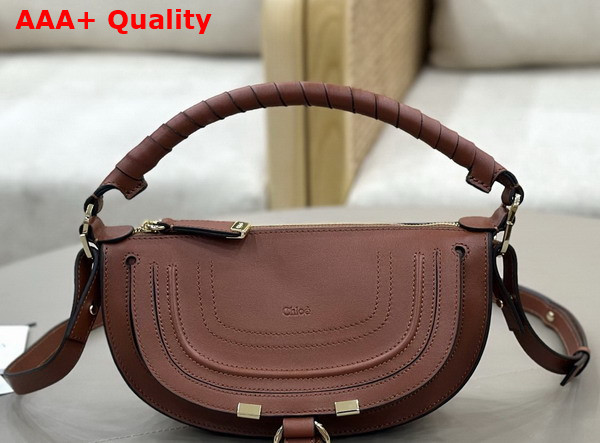 Chloe Mini Marcie Shoulder Bag in Clay Brown Soft Leather Replica