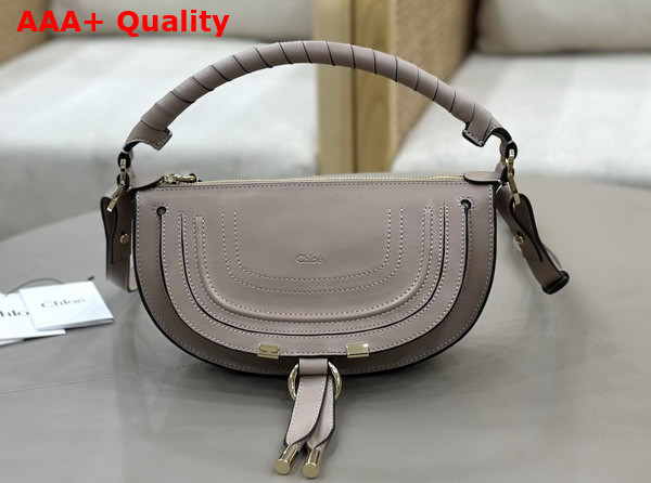 Chloe Mini Marcie Shoulder Bag in Woodsmoke Soft Leather Replica